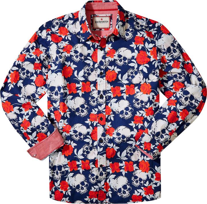 Joe Browns Rose Skull Print Long Sleeve Shirt (L)
