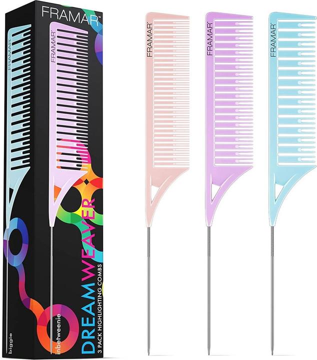 Framar Dreamweaver Highlight Comb Set with Pastel Alligator Hair Clips 10 Pack