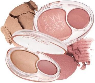 Actual product image Fwee Mellow Dual Blush Rs01 Rosy Talk Dual Color Jelly Texture 12 Colors