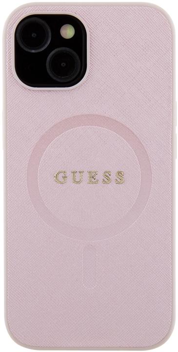 Actual product image Guess GUHMP15SPSAHMCP iPhone 15 6.1" różowy/pink hardcase Saffiano MagSafe (Apple iPhone 15)