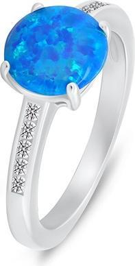 Image du produit Brilio Argent - Charmante bague en argent avec opale et zircons RI107WB - Circuit : 58 mm (58)