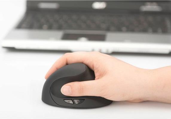 Immagine prodotto Digitus Ergonomico verticale senza fili a 6 pulsanti 1600 dpi nero (Senza fili)