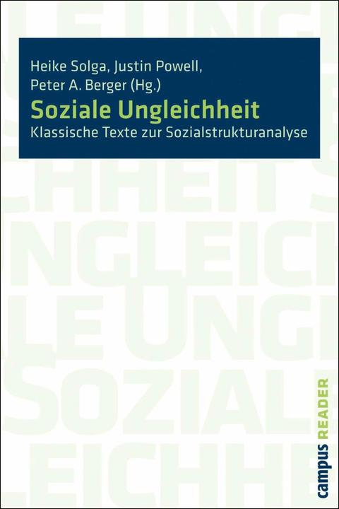 Produktbild Soziale Ungleichheit (Deutsch, Heike Solga, Justin Powell, Peter A. Berger, 2009)