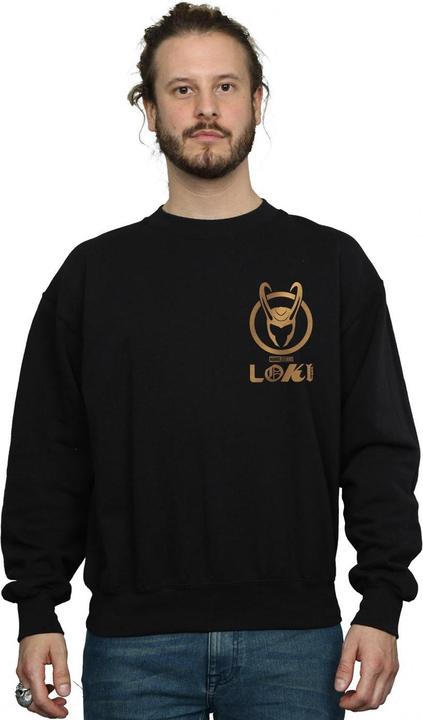 Actual product image Mens Loki Horn Logo Faux Pocket Sweatshirt (5XL)