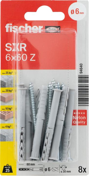 Produktbild Fischer Langschaftdübel SXR 6x60 Z K (8 Stk.)