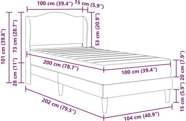 Image du produit vidaXL Modernes Bett (100 x 200 cm)