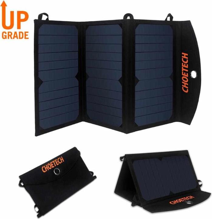Actual product image Choetech USB solar charger (19 W, 0.48 kg)