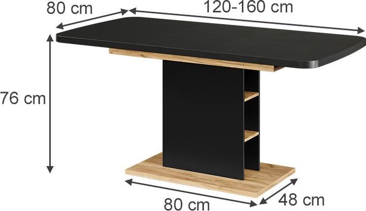 Produktbild Vicco Esszimmertisch Fenaro mit offenen Fächern (120 x 120 x 77.30 cm)