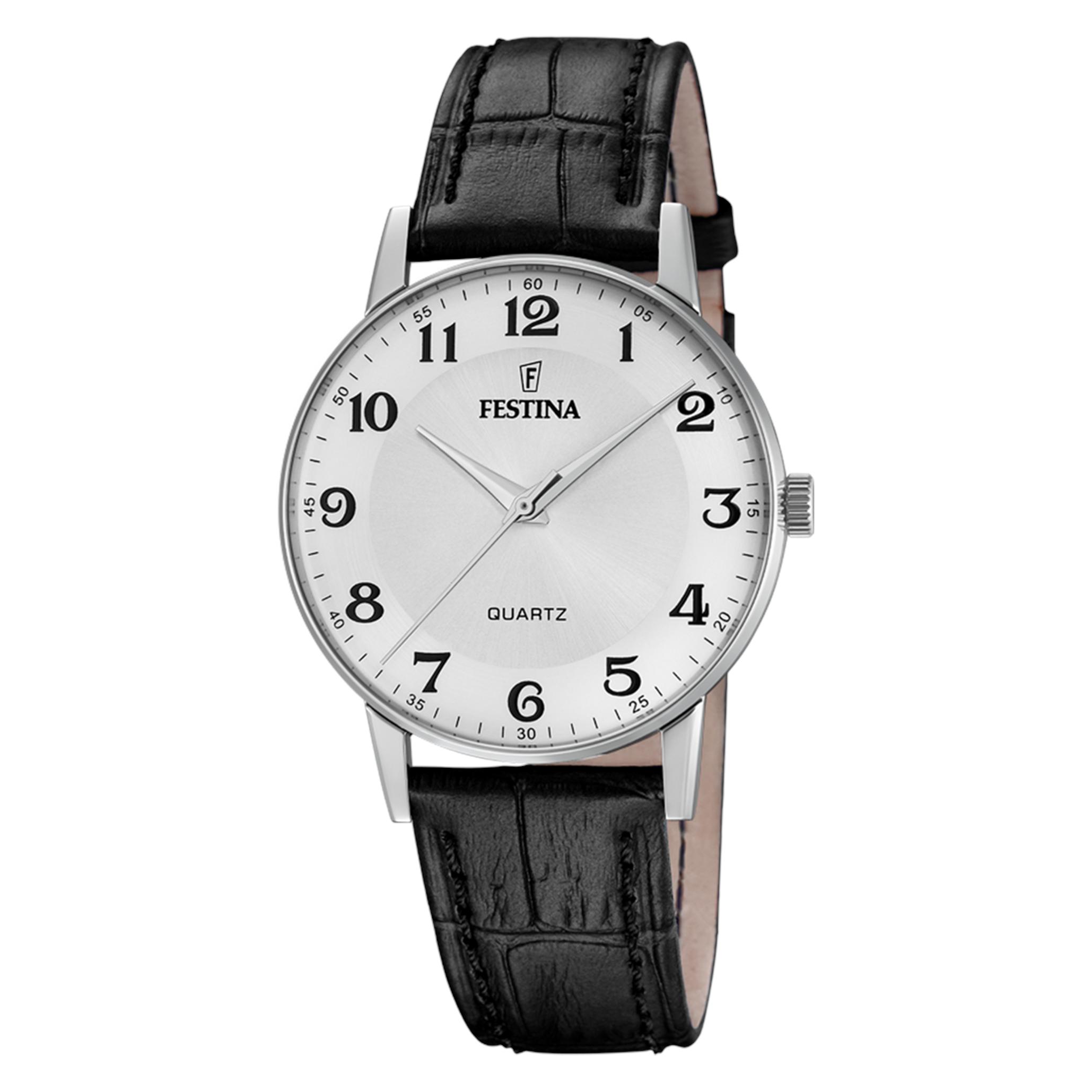 Festina, Armbanduhr, F20690/1, Schwarz, Silber, (Analoguhr, 36 mm)