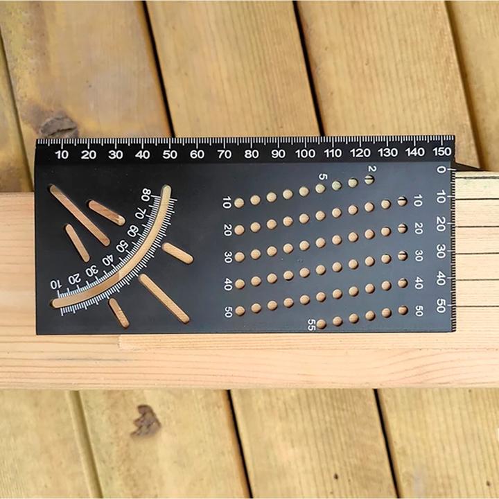 Immagine prodotto Stahlwerk Set di 2 righelli per angoli obliqui con arresto e maschera di foratura Calibro per angoli obliqui
