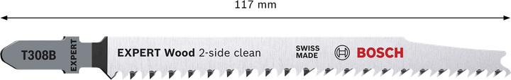 Produktbild Bosch Professional Zubehör EXPERT ‘Wood 2-side clean’ T 308 B Stichsägeblatt, 3 Stück