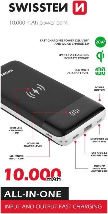 Actual product image Swissten All-In-One (10000 mAh, 10 W, 18 Wh)