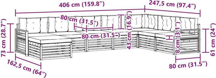 Produktbild vidaXL Outdoor-Sofa