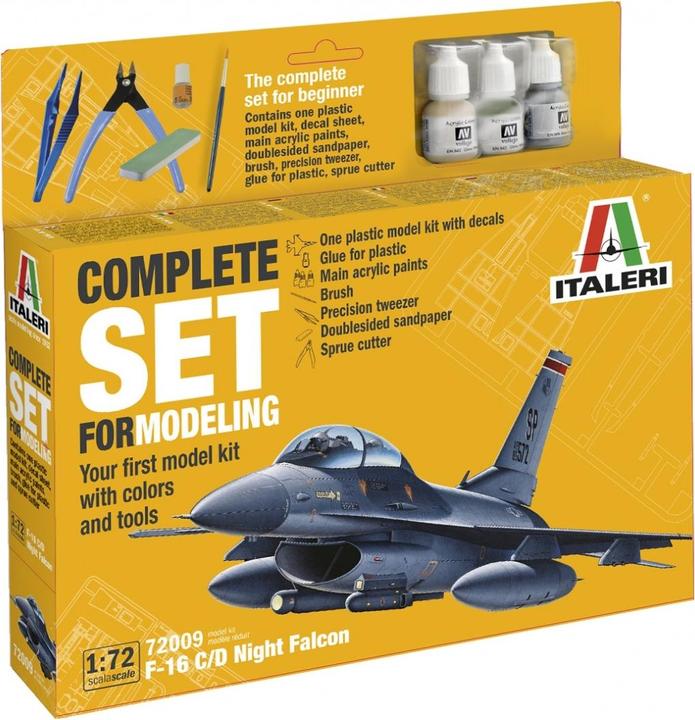 Actual product image 1:72 scale model set F-16 C/D Night Falcon