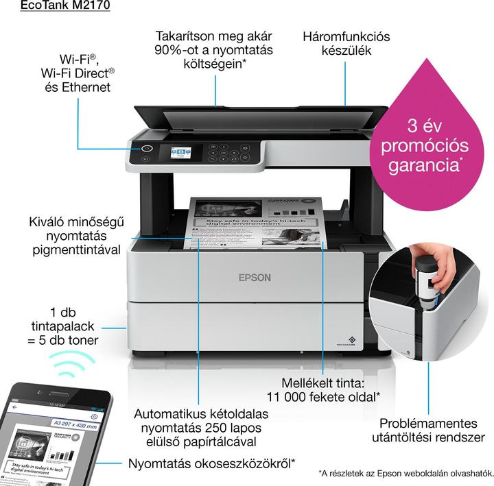 Produktbild Epson ET-M2170 EcoTank (Tintentank, Schwarz-Weiss)