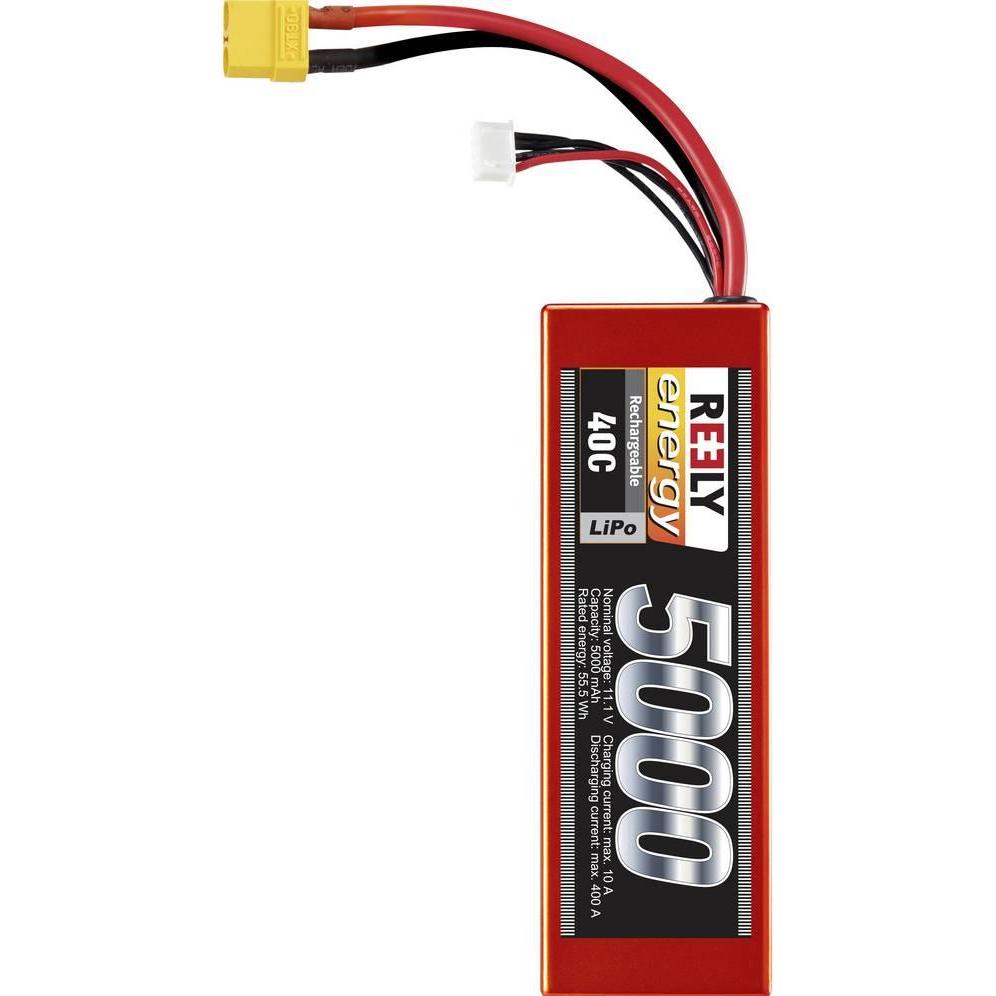 Reely Modellbau-Akkupack (LiPo) 11.1 V 5000 mAh Zellen-Zahl: 3 40 C Hardcase XT9 (11.10 V, 5000 mAh)