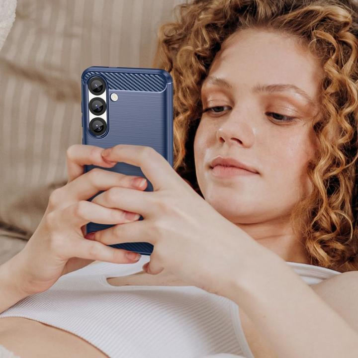 Actual product image Hurtel Back panel cover Carbon Case for Samsung Galaxy S25 Edge - Blue (Samsung Galaxy S25 Edge)