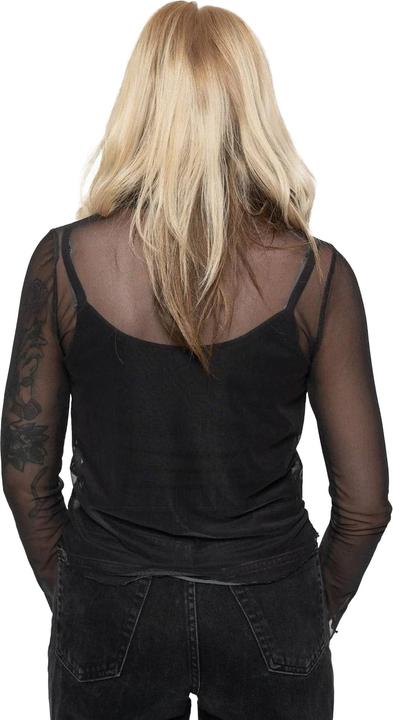 Actual product image Blondie Womens/Ladies Mic Stand Mesh Long-Sleeved Crop Top (XXS)