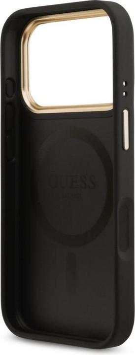 Productafbeelding Guess 4G Strass Logo & Big Strap Metal Buttons MagSafe case for iPhone 17 Pro black (Apple iPhone 17 Pro)