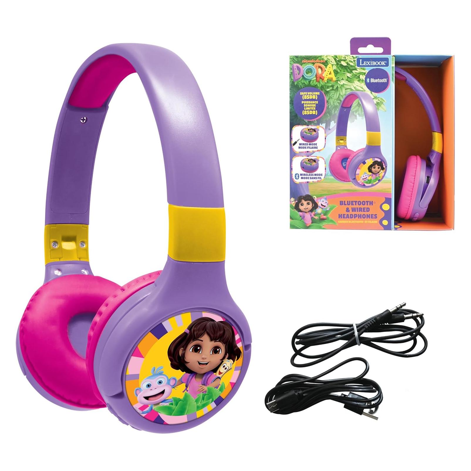 Lexibook - 2 In 1 Foldable Dora Headphones (HPBT010DOR)