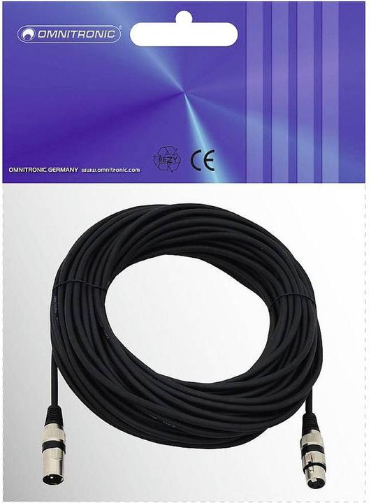 Actual product image Omnitronic XLR connection cable cable 3pin 25m sw (25 m, XLR)