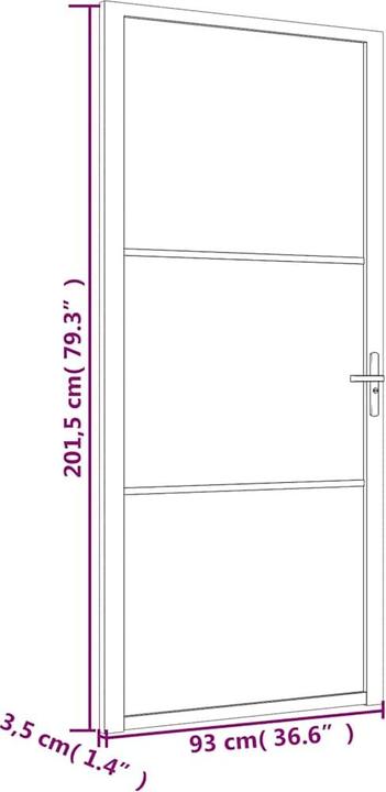 Image du produit Diverse Hardware Innentür 93x201,5 cm Weiss Mattglas und Aluminium