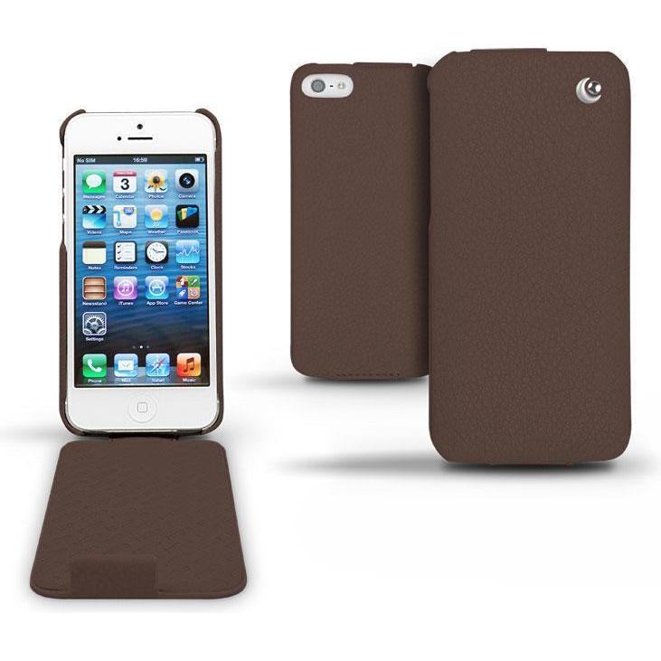 Noreve Lederschutzhülle vertikal (Apple iPhone 5), Smartphone Hülle, Braun