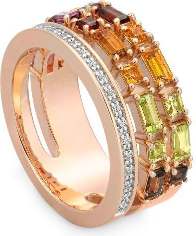 Produktbild Breuning RING - E.RHODOLITH/Brill. 0,127 Ct. H/si (55, 750/18 K Gold)