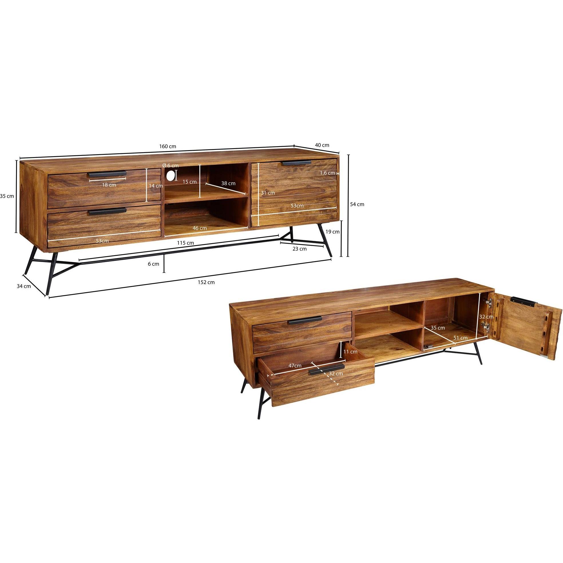 Thumbnail - FineBuy, TV Möbel, Lowboard Braun (160 x 40 x 54 cm)