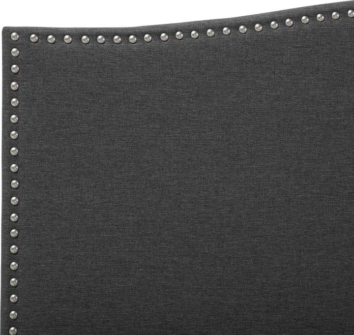 Actual product image Beliani Upholstered bed linen look grey slatted frame 180 x 200 cm MONTPELLIER (180 x 200 cm)