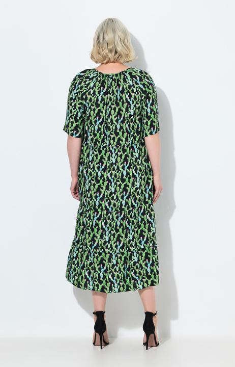 Produktbild Ulla Popken Midikleid, A-Linie, Tunika-Ausschnitt, Halbarm (50, 52)