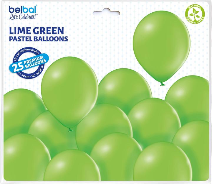 Image du produit Belbal 25 ballons ronds décoratifs Ø 33 cm LIME GREEN (25 x)