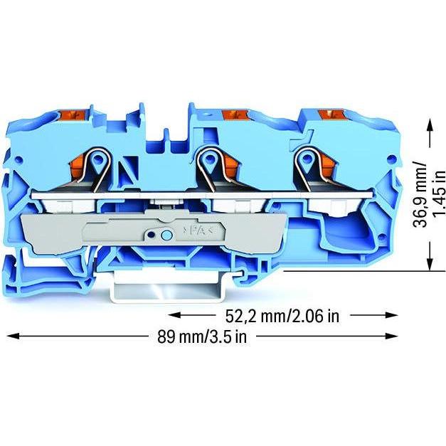 Thumbnail - 25x Wago Durchgangsklemme 10 mm Push-In, Elektronikzubehör + Gehäuse, Blau