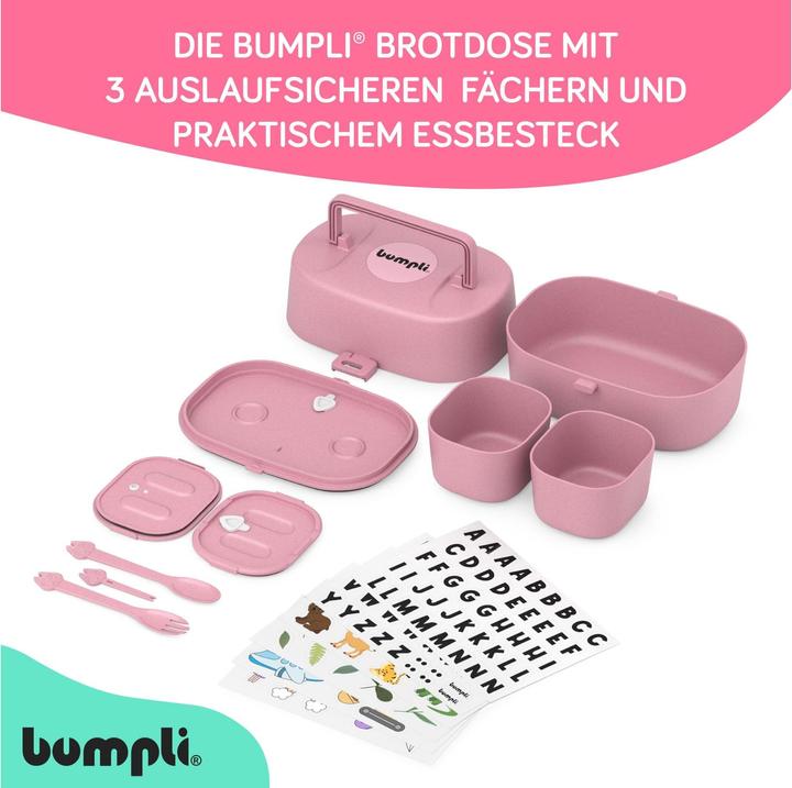 Produktbild Bumpli Lunchbox mit Sticker Set Rosa