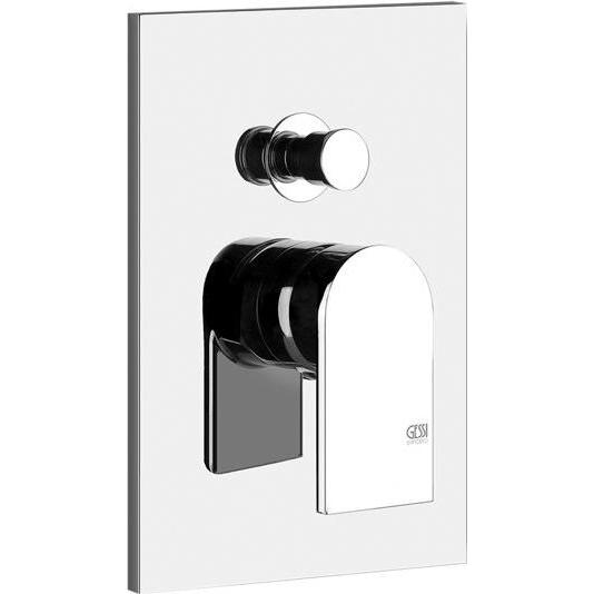 Gessi, Badarmatur, Emporio Via Manzoni Fertigmontageset (rechteckiger Rosette), für Einhebelmischer, automatisch