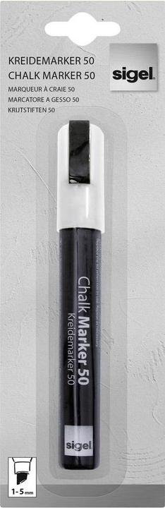 Sigel Kreidemarker 1-5 mm weiss (Weiss, 5 mm, 1 x)