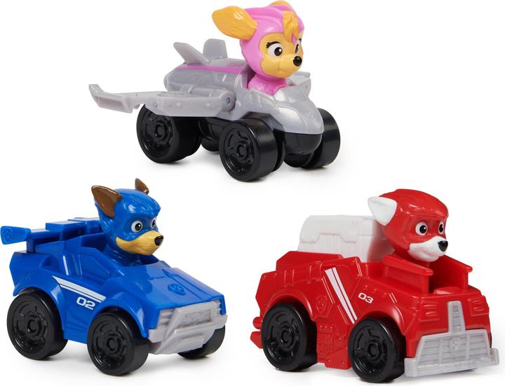 Immagine prodotto Spin Master PAW Patrol: Il super film, Pup Squad Gift Pack con 3 veicoli, con auto giocattolo di Chase, Skye e M