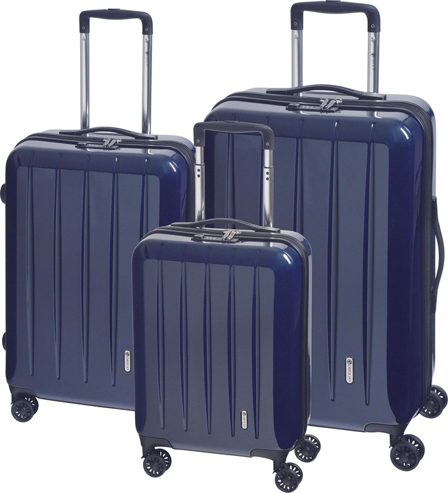 Produktbild Check.In Trolley-Set London 2.0, 3-teilig Farbe:Carbon/blau Carbo (211 l, M (50 - 90l), L (90 - 115l), XL (ab 115l))