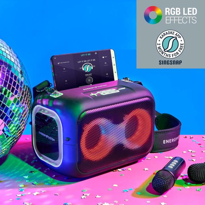 Produktbild Energy Sistem Karaoke Machine | KaraokeStar | 60 W | Bluetooth | Black | 4 Ω | Portable | Wireless connection (8 h)