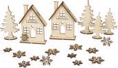 Produktbild Rayher Holzbausatz "Winterhäuser", 31-tlg., Sperrholz