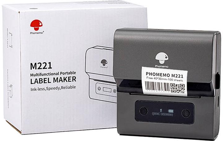 Phomemo Stampante portatile per etichette M221 (grigio-nero)
