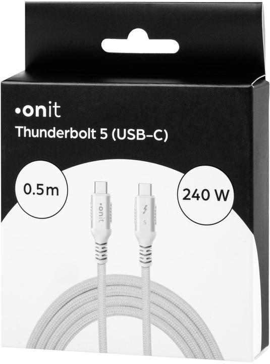 Produktbild Onit Thunderbolt-5-Kabel USB C - USB C 0.5 m, Weiss (0.50 m, USB 4.0, 240 W)