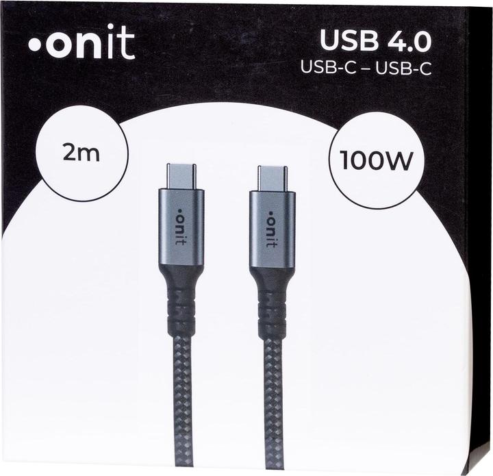 Produktbild Onit USB C – USB C (2 m, USB 4.0, 100 W)