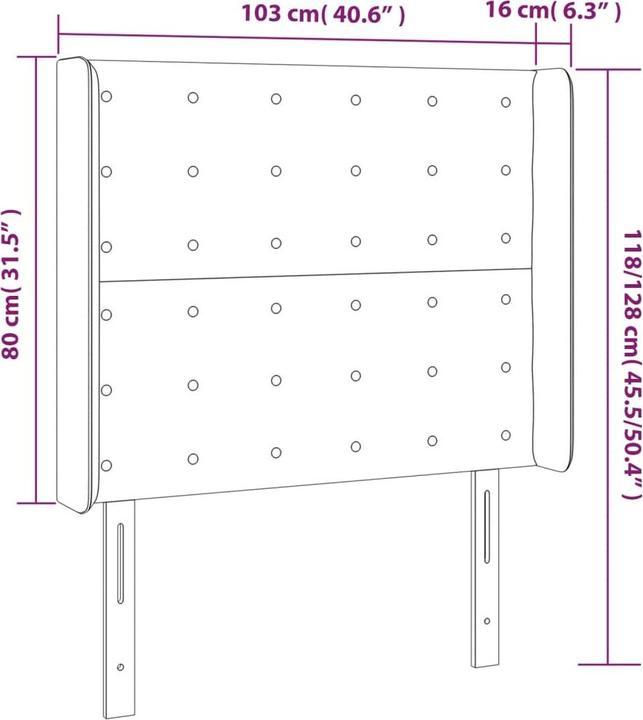 Image du produit vidaXL LED Kopfteil (103 x 16 x 128 cm)