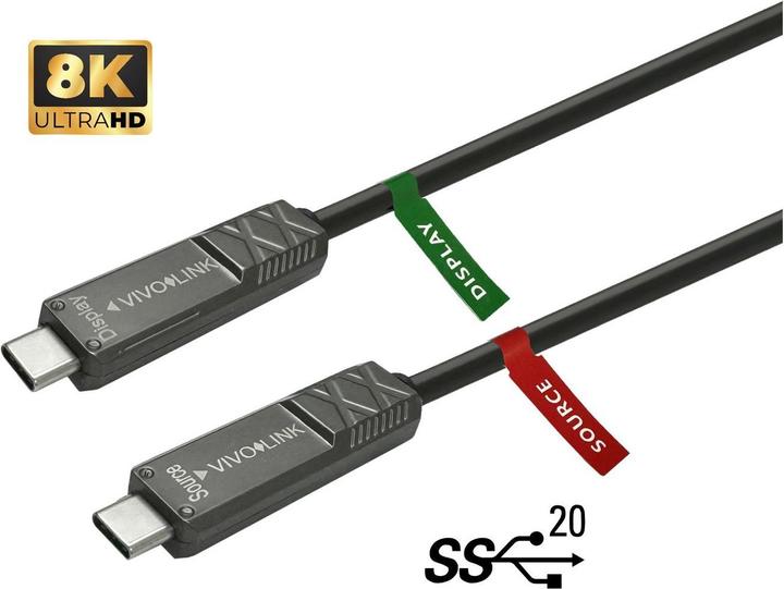 Actual product image Vivolink USB-C to USB-C Cable 12.5m (12.50 m, USB 3.2 Gen 2, 100 W)