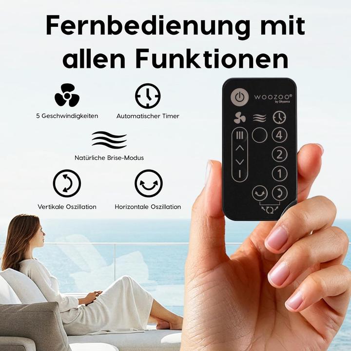 Actual product image Iris Ohyama Tischventilator PCF-SC15T mit Fernbedienung, oszillierend (30 dB)