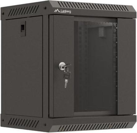 Produktbild Lanberg Szafa Instalacyjna Rack Wisząca 10 6u 300x300 Czarna Drzwi Przeszklone (Flat Pack) (6 HE, 10 Zoll Rack)