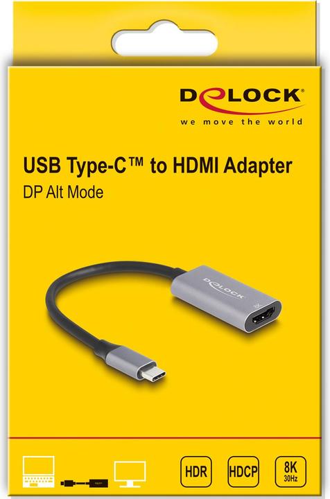 Actual product image Delock USB Type-C Adapter to HDMI (DP Alt Mode) 8K with HDR (USB-C, 15 cm)