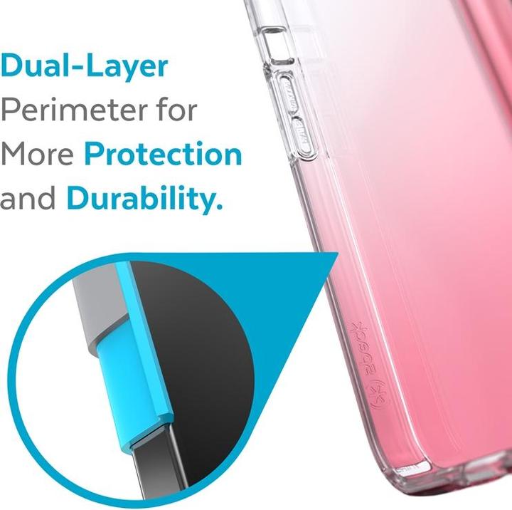 Image du produit speck Presidio Perfect-Clear + Ombre - Étui pour iPhone 13 Pro avec revêtement MICROBAN (Transparent/rose (Apple iPhone 13 Pro)