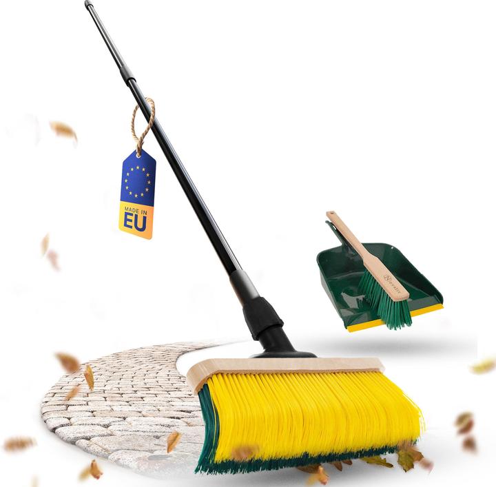 Novaliv Premium Krallenbesen mit Stiel 50cm inkl. Kehrgarnitur Outdoor, Spezialbesen gebogenen (1 pcs.)